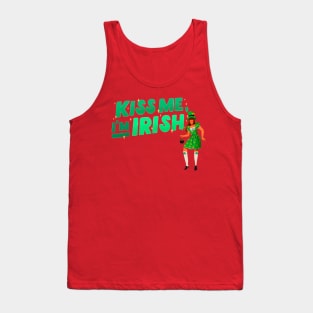 Kiss me I'm Irish Woman in Irish costume with Pot of Gold Tank Top